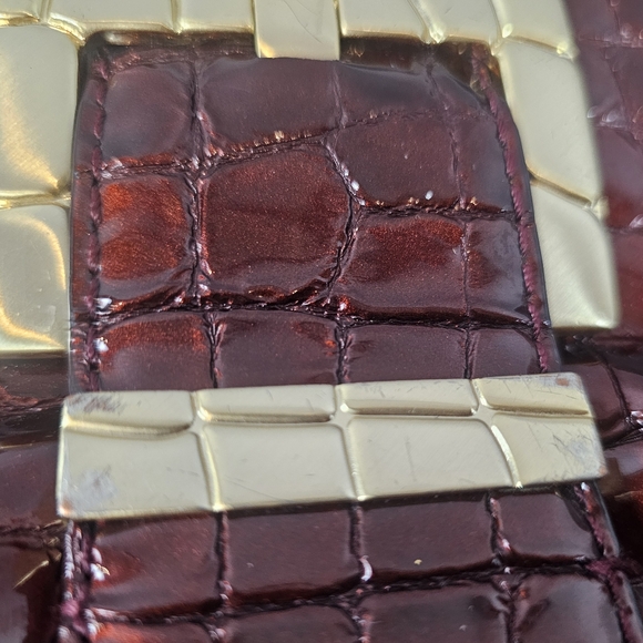 Michael Kors burgundy embossed patent leather shoulder bag - Picture 12 of 13